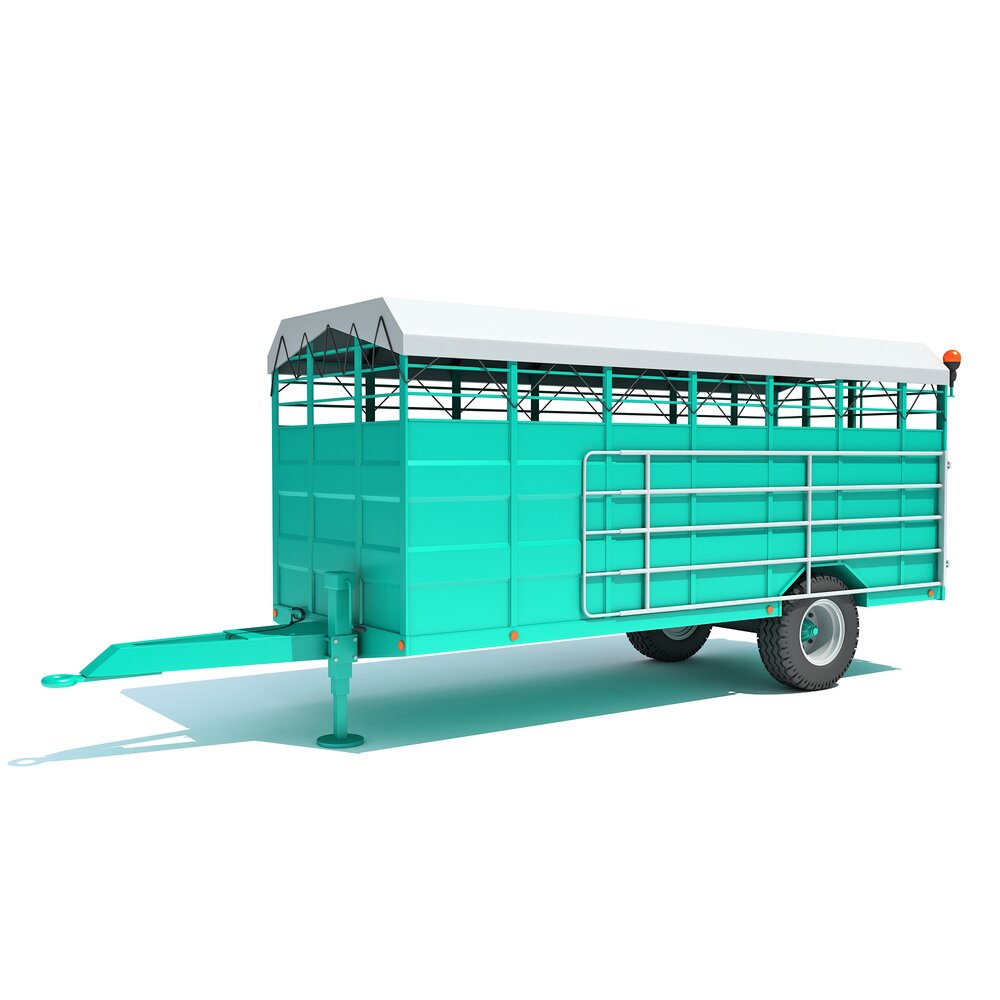 Single-Axle Farm Animal Carrier Modèle 3D