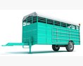 Single-Axle Farm Animal Carrier Modello 3D vista frontale