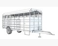 Single-Axle Farm Animal Carrier Modello 3D seats