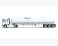 Truck With Fuel Tank Semitrailer 3Dモデル 後ろ姿
