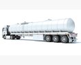 Truck With Fuel Tank Semitrailer 3D-Modell wire render