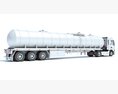 Truck With Fuel Tank Semitrailer 3D модель side view