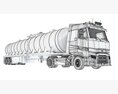 Truck With Fuel Tank Semitrailer 3Dモデル