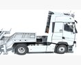 Truck With Lowbed Trailer 3d model seats