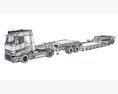 Truck With Lowbed Trailer 3d model