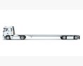 Two Axle Truck With Flatbed Trailer 3Dモデル 後ろ姿