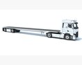 Two Axle Truck With Flatbed Trailer 3Dモデル