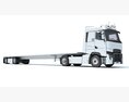 Two Axle Truck With Flatbed Trailer 3Dモデル top view