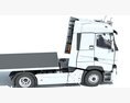 Two Axle Truck With Flatbed Trailer 3Dモデル seats