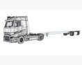 Two Axle Truck With Flatbed Trailer 3D модель