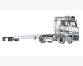 Two Axle Truck With Flatbed Trailer Modèle 3d