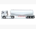 Two Axle Truck With Tank Trailer 3D 모델  back view