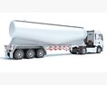 Two Axle Truck With Tank Trailer 3d model side view