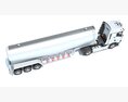 Two Axle Truck With Tank Trailer 3d model