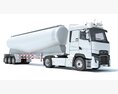 Two Axle Truck With Tank Trailer 3D 모델  top view