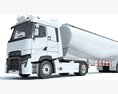 Two Axle Truck With Tank Trailer 3D модель