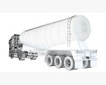 Two Axle Truck With Tank Trailer 3D 모델 