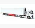 White Semi-Truck With Large Reefer Trailer Modelo 3d