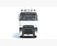 White Semi-Truck With Large Reefer Trailer 3D модель front view