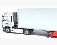 White Semi-Truck With Large Reefer Trailer Modelo 3d dashboard