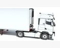 White Semi-Truck With Large Reefer Trailer 3D模型 seats