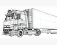 White Semi-Truck With Large Reefer Trailer Modelo 3d