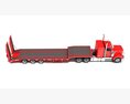 American Style Truck With Platform Trailer 3Dモデル
