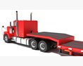 American Style Truck With Platform Trailer 3D 모델  dashboard