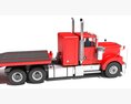 American Style Truck With Platform Trailer 3d model