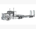 American Style Truck With Platform Trailer 3D модель