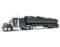 American Style Truck With Tank Semitrailer Modèle 3d