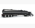 American Style Truck With Tank Semitrailer 3D 모델  side view