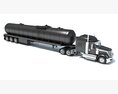 American Style Truck With Tank Semitrailer 3D 모델 