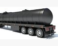 American Style Truck With Tank Semitrailer 3D 모델 