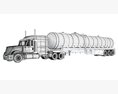 American Style Truck With Tank Semitrailer Modèle 3d