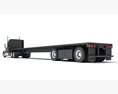 American Truck With Flatbed Trailer 3D модель