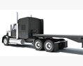 American Truck With Flatbed Trailer 3D模型 dashboard