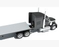 American Truck With Flatbed Trailer Modello 3D seats