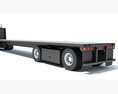 American Truck With Flatbed Trailer 3D 모델 
