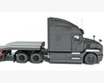 Black Truck With Platform Trailer 3D-Modell seats