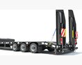 Black Truck With Platform Trailer 3D модель