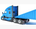 Blue Construction Truck With Bottom Dump Trailer Modelo 3D dashboard