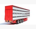 Cattle Animal Transporter Trailer 3Dモデル side view