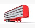 Cattle Animal Transporter Trailer 3D 모델  top view