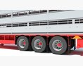 Cattle Animal Transporter Trailer 3Dモデル clay render