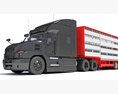 Cattle Hauler With Ventilated Animal Transport Trailer 3D模型