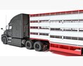 Cattle Hauler With Ventilated Animal Transport Trailer 3D 모델  dashboard