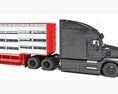 Cattle Hauler With Ventilated Animal Transport Trailer 3D 모델  seats