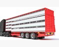Cattle Hauler With Ventilated Animal Transport Trailer 3Dモデル
