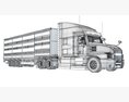 Cattle Hauler With Ventilated Animal Transport Trailer 3D-Modell